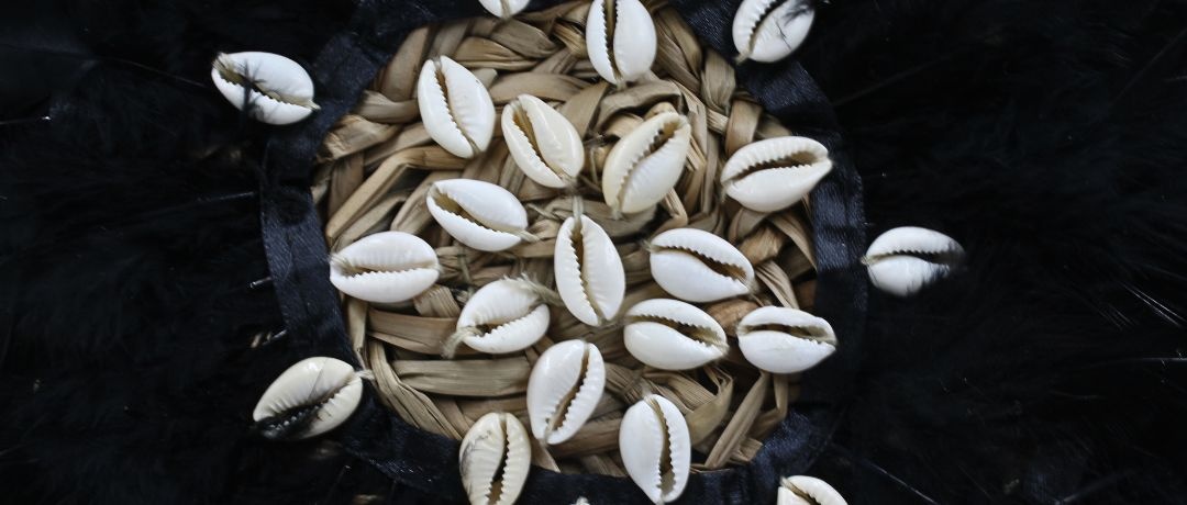 Geantă Boho din Fibre Naturale cu Pene Negre și Scoici – Hoff Interieur